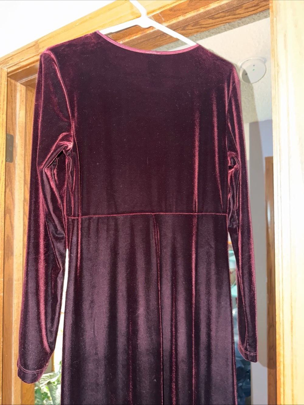 My Michelle Burgundy Velvet Long Sleeve Maxi Dress